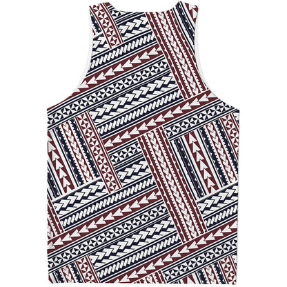 Maori Tribal Pattern Print Men's Tank Top