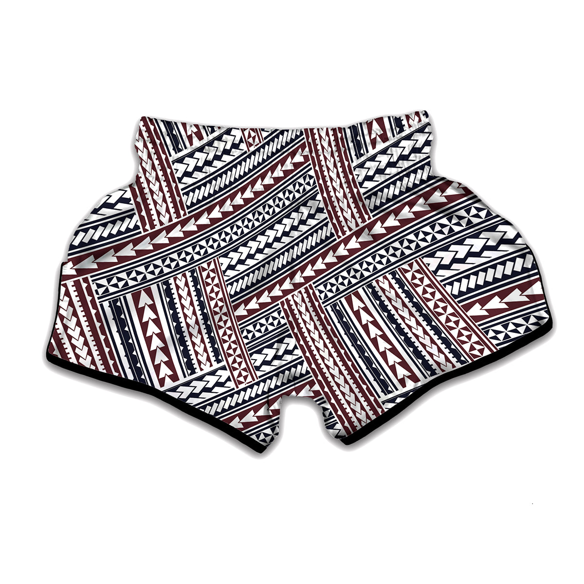 Maori Tribal Pattern Print Muay Thai Boxing Shorts