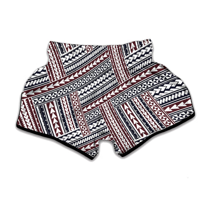Maori Tribal Pattern Print Muay Thai Boxing Shorts