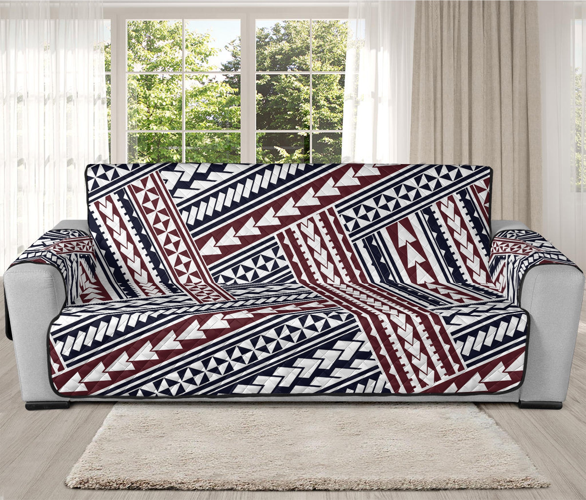 Maori Tribal Pattern Print Oversized Sofa Protector