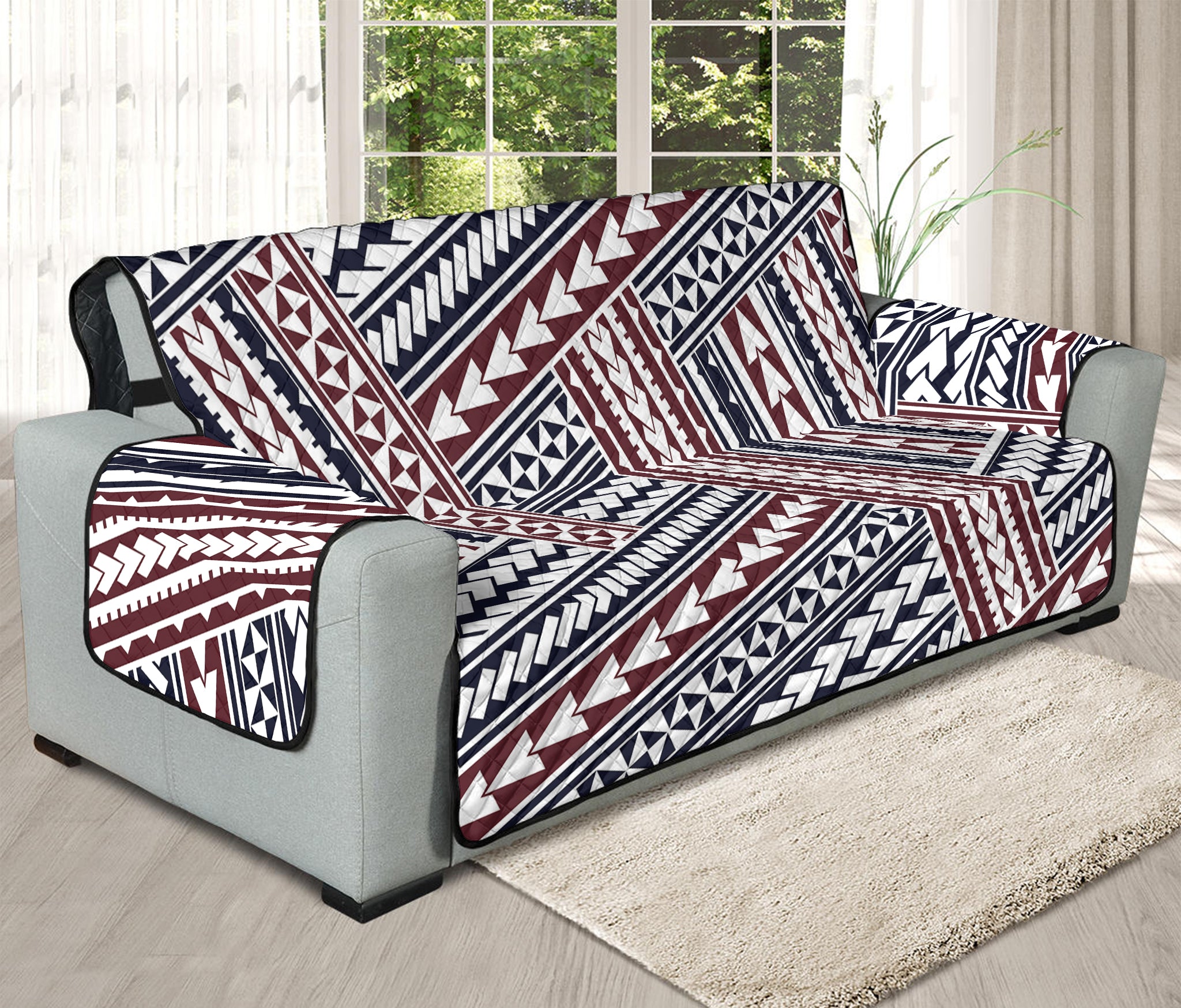 Maori Tribal Pattern Print Oversized Sofa Protector