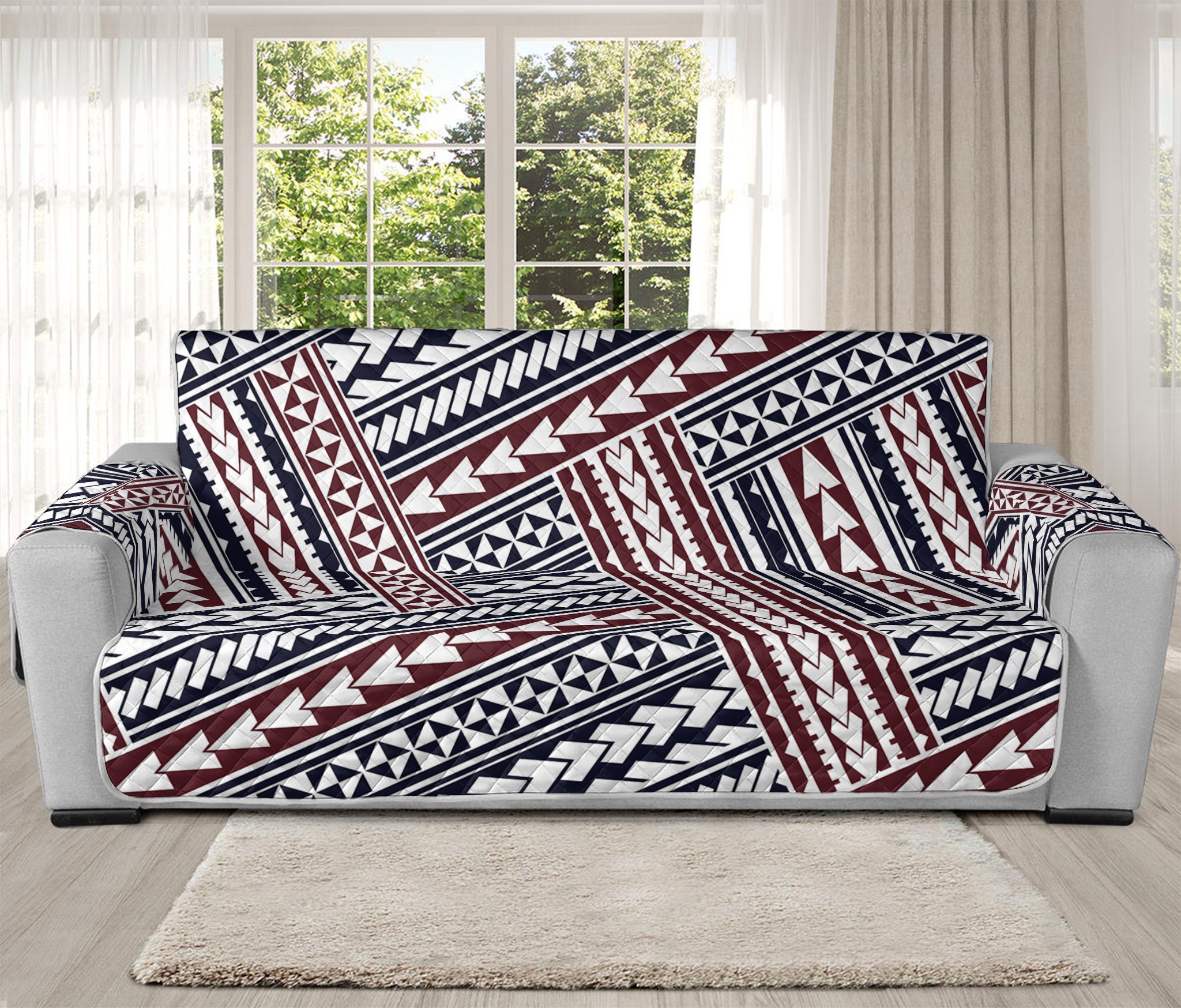 Maori Tribal Pattern Print Oversized Sofa Protector