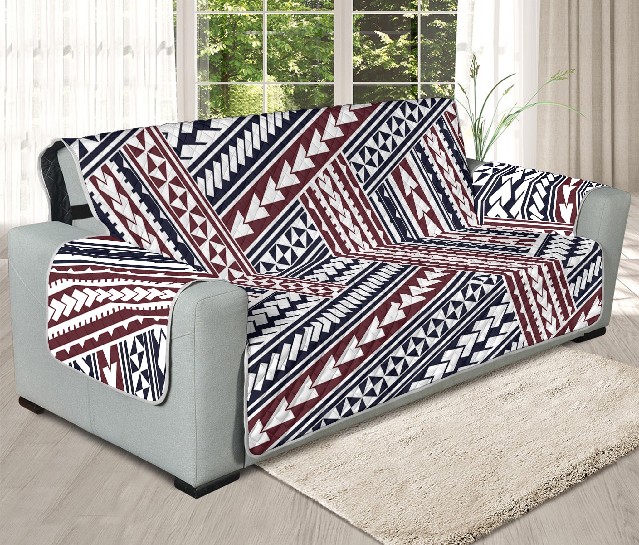 Maori Tribal Pattern Print Oversized Sofa Protector