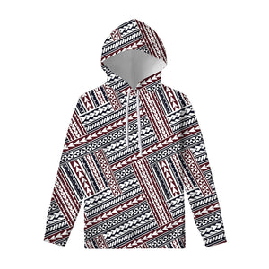 Maori Tribal Pattern Print Pullover Hoodie