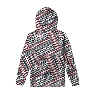 Maori Tribal Pattern Print Pullover Hoodie