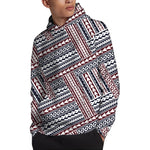 Maori Tribal Pattern Print Pullover Hoodie