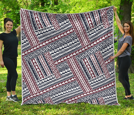 Maori Tribal Pattern Print Quilt