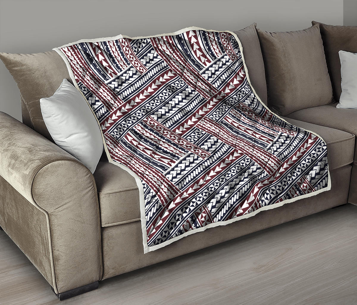 Maori Tribal Pattern Print Quilt