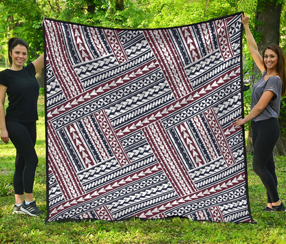 Maori Tribal Pattern Print Quilt