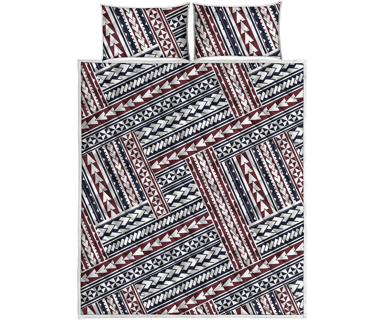 Maori Tribal Pattern Print Quilt Bed Set