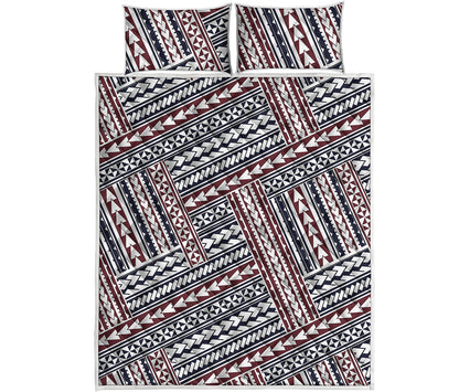 Maori Tribal Pattern Print Quilt Bed Set