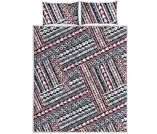 Maori Tribal Pattern Print Quilt Bed Set
