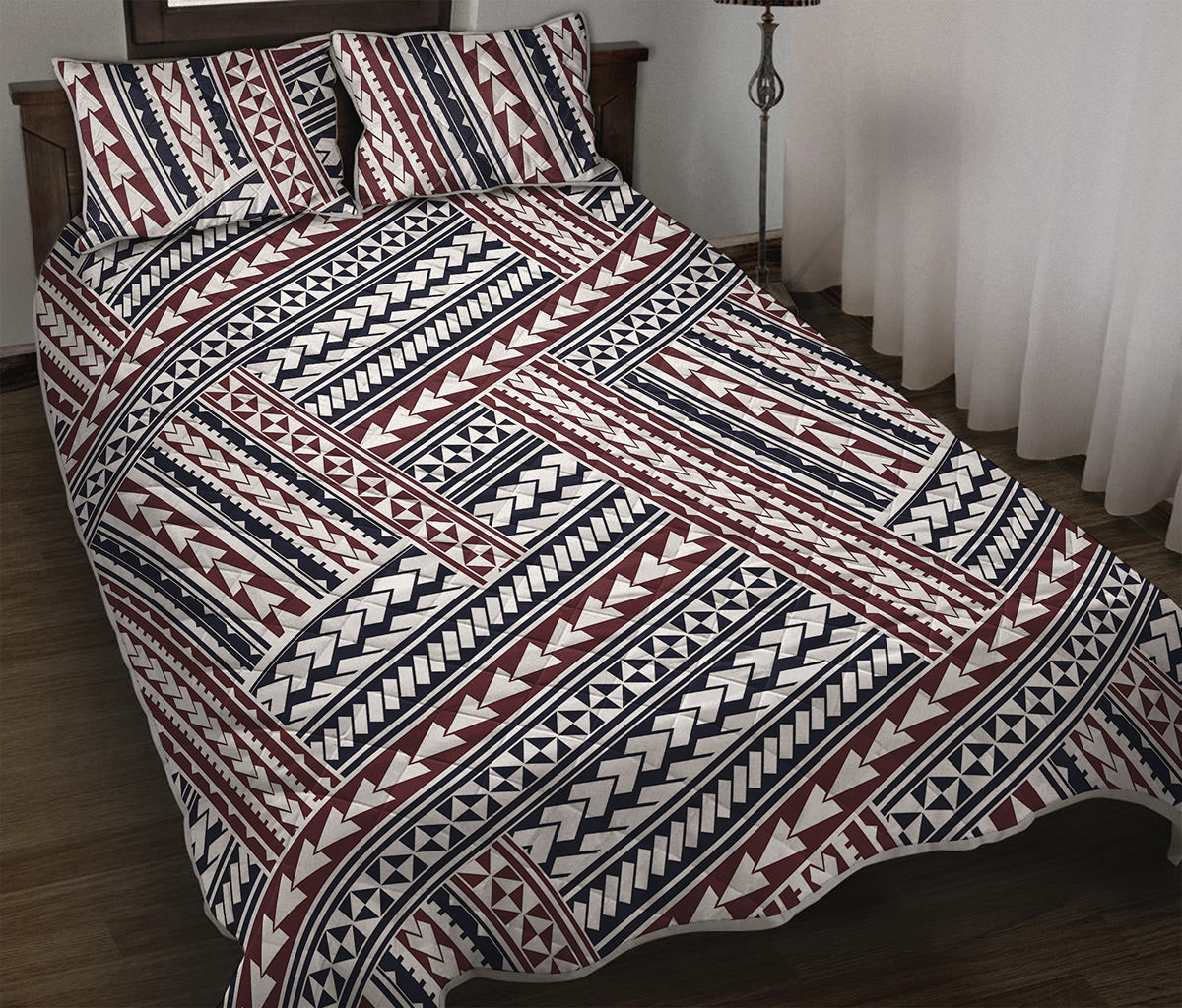 Maori Tribal Pattern Print Quilt Bed Set