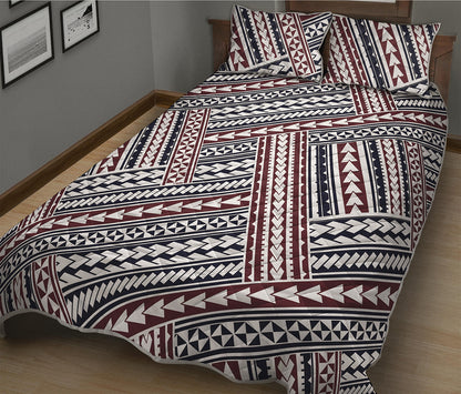 Maori Tribal Pattern Print Quilt Bed Set