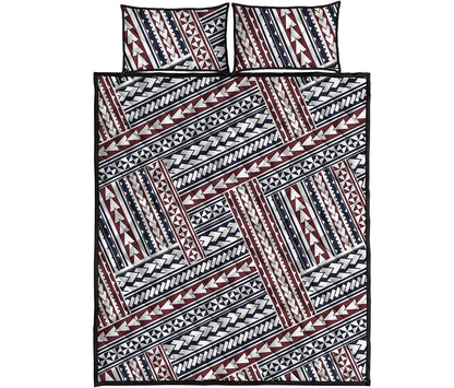 Maori Tribal Pattern Print Quilt Bed Set