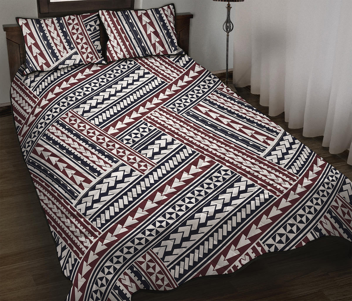 Maori Tribal Pattern Print Quilt Bed Set