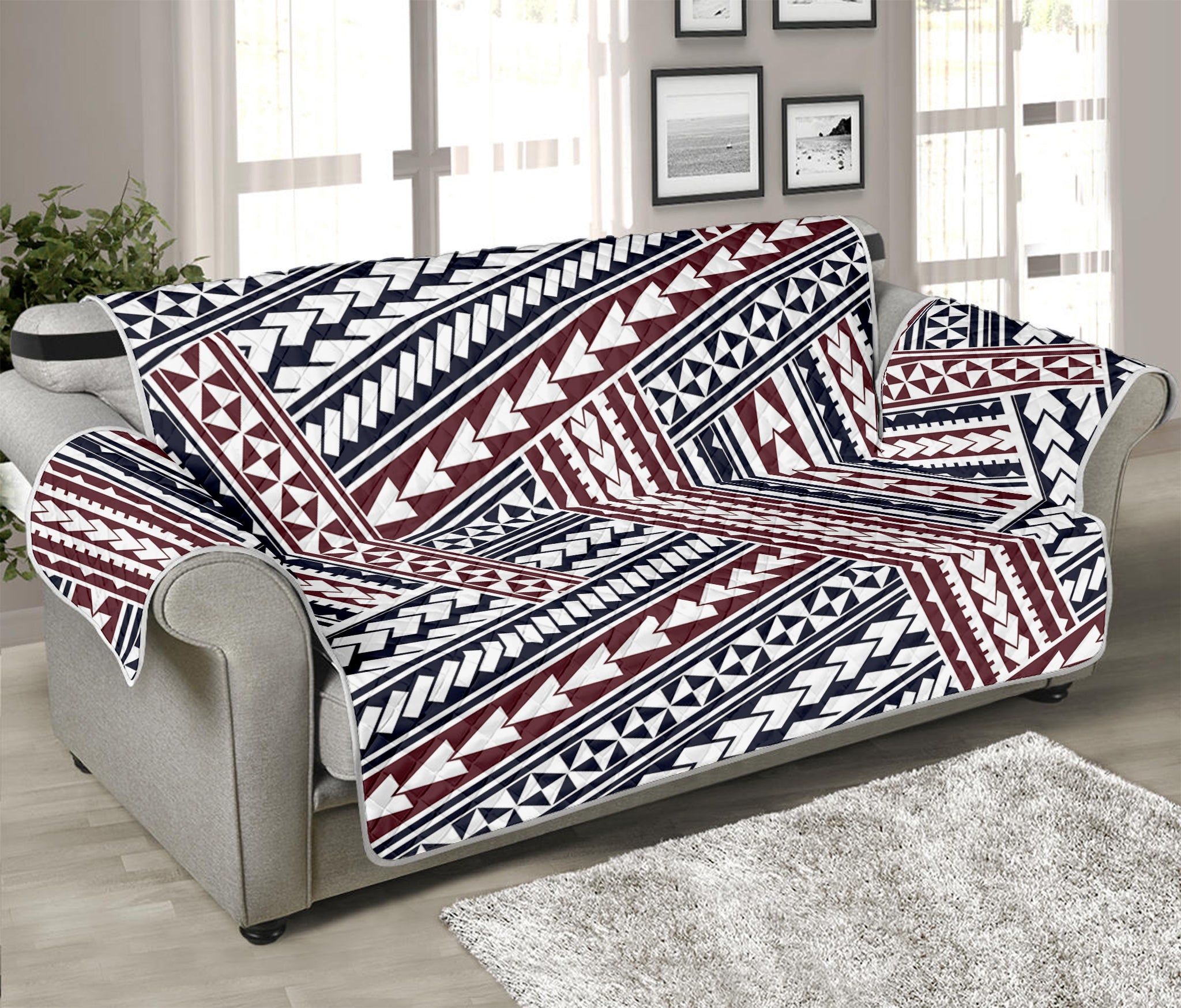 Maori Tribal Pattern Print Sofa Protector