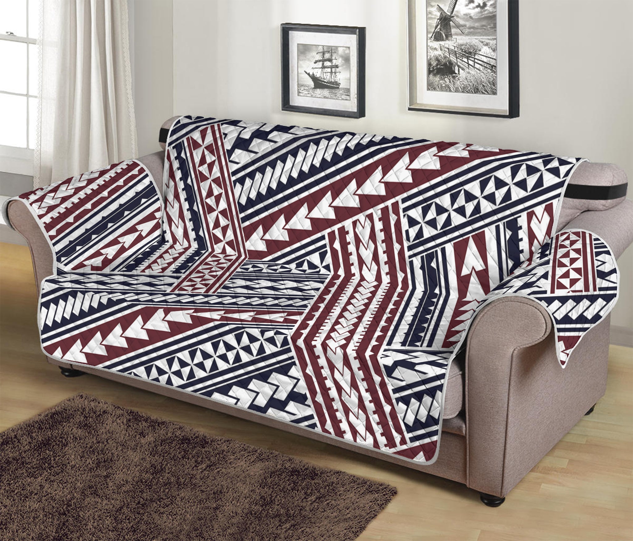 Maori Tribal Pattern Print Sofa Protector