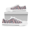 Maori Tribal Pattern Print White Low Top Sneakers