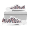 Maori Tribal Pattern Print White Low Top Shoes