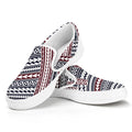 Maori Tribal Pattern Print White Slip On Sneakers