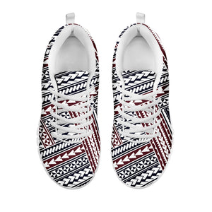 Maori Tribal Pattern Print White Sneakers