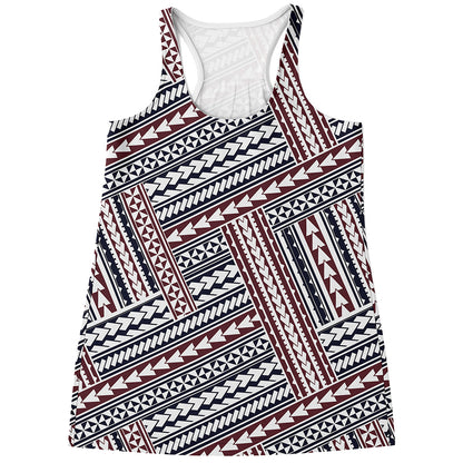 Maori Tribal Pattern Print Women's Racerback Tank Top