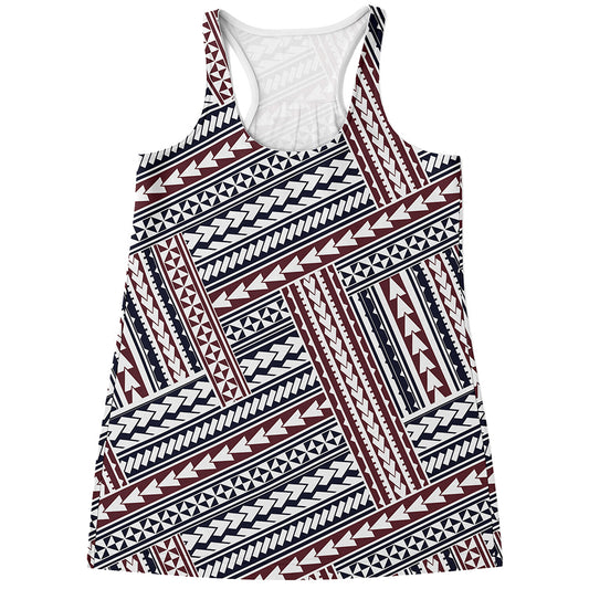 Maori Tribal Pattern Print Women's Racerback Tank Top