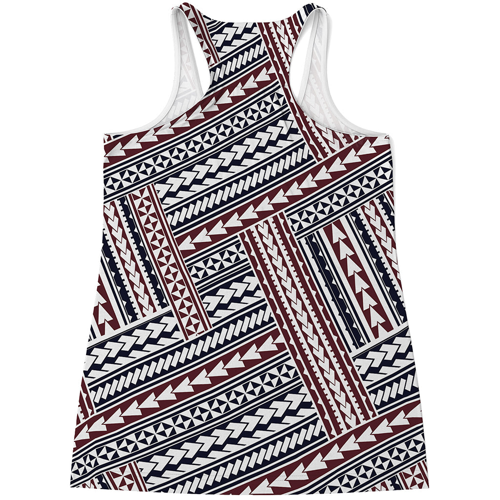 Maori Tribal Pattern Print Women's Racerback Tank Top