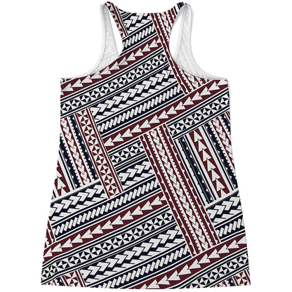 Maori Tribal Pattern Print Women's Racerback Tank Top