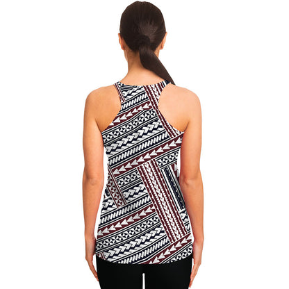 Maori Tribal Pattern Print Women's Racerback Tank Top
