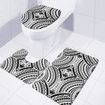 Maori Tribal Polynesian Tattoo Print 3 Piece Bath Mat Set