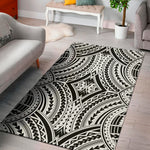 Maori Tribal Polynesian Tattoo Print Area Rug