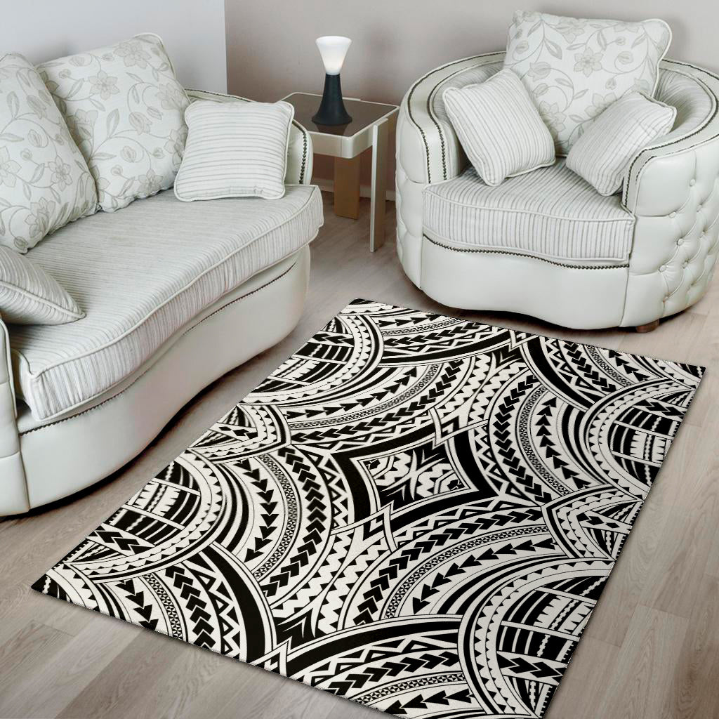 Maori Tribal Polynesian Tattoo Print Area Rug