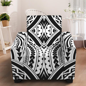 Maori Tribal Polynesian Tattoo Print Armchair Slipcover