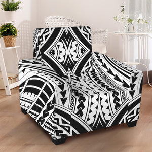 Maori Tribal Polynesian Tattoo Print Armchair Slipcover