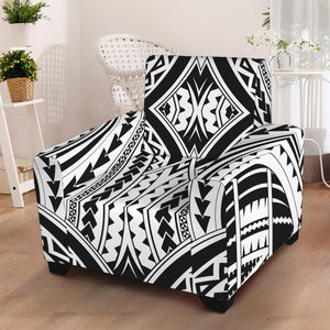 Maori Tribal Polynesian Tattoo Print Armchair Slipcover