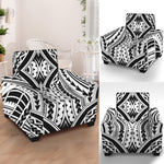 Maori Tribal Polynesian Tattoo Print Armchair Slipcover