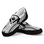 Maori Tribal Polynesian Tattoo Print Black Slip On Shoes