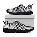 Maori Tribal Polynesian Tattoo Print Black Running Shoes