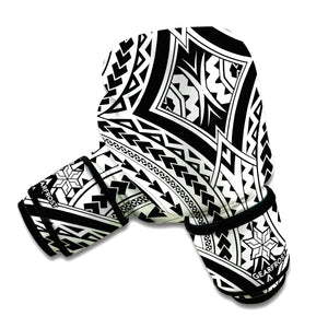 Maori Tribal Polynesian Tattoo Print Boxing Gloves