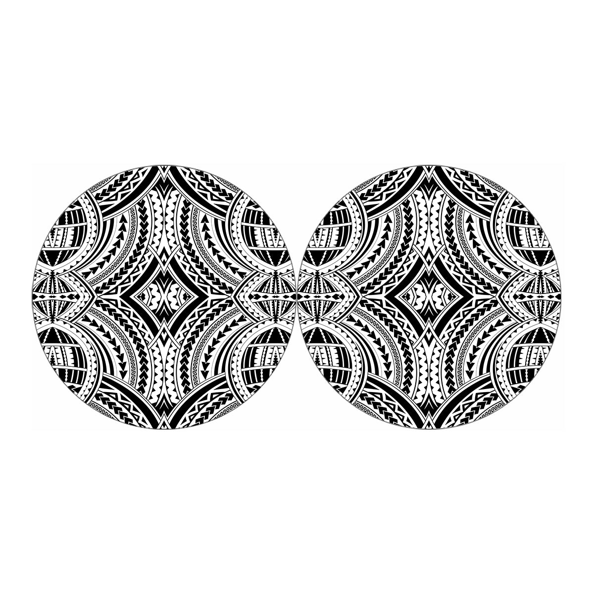Maori Tribal Polynesian Tattoo Print Car Coasters