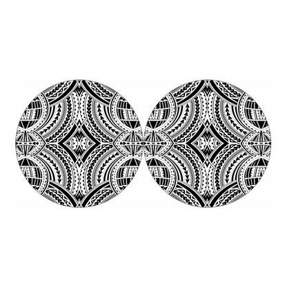 Maori Tribal Polynesian Tattoo Print Car Coasters