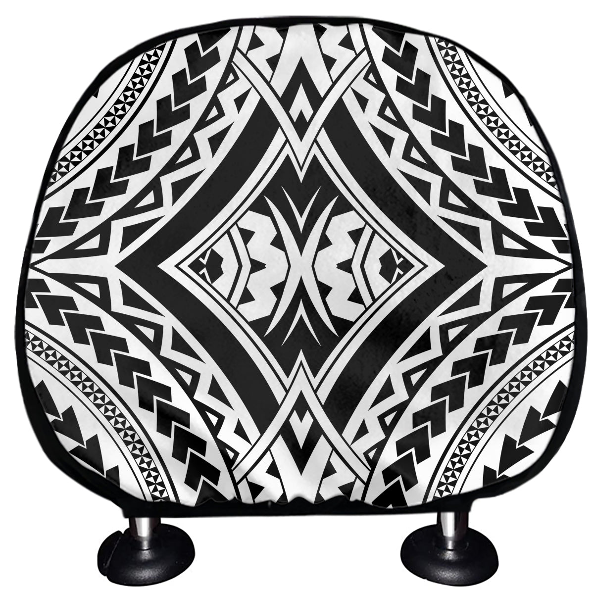 Maori Tribal Polynesian Tattoo Print Car Headrest Covers