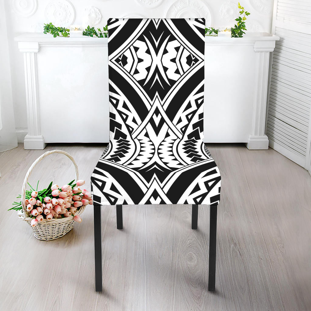 Maori Tribal Polynesian Tattoo Print Dining Chair Slipcover