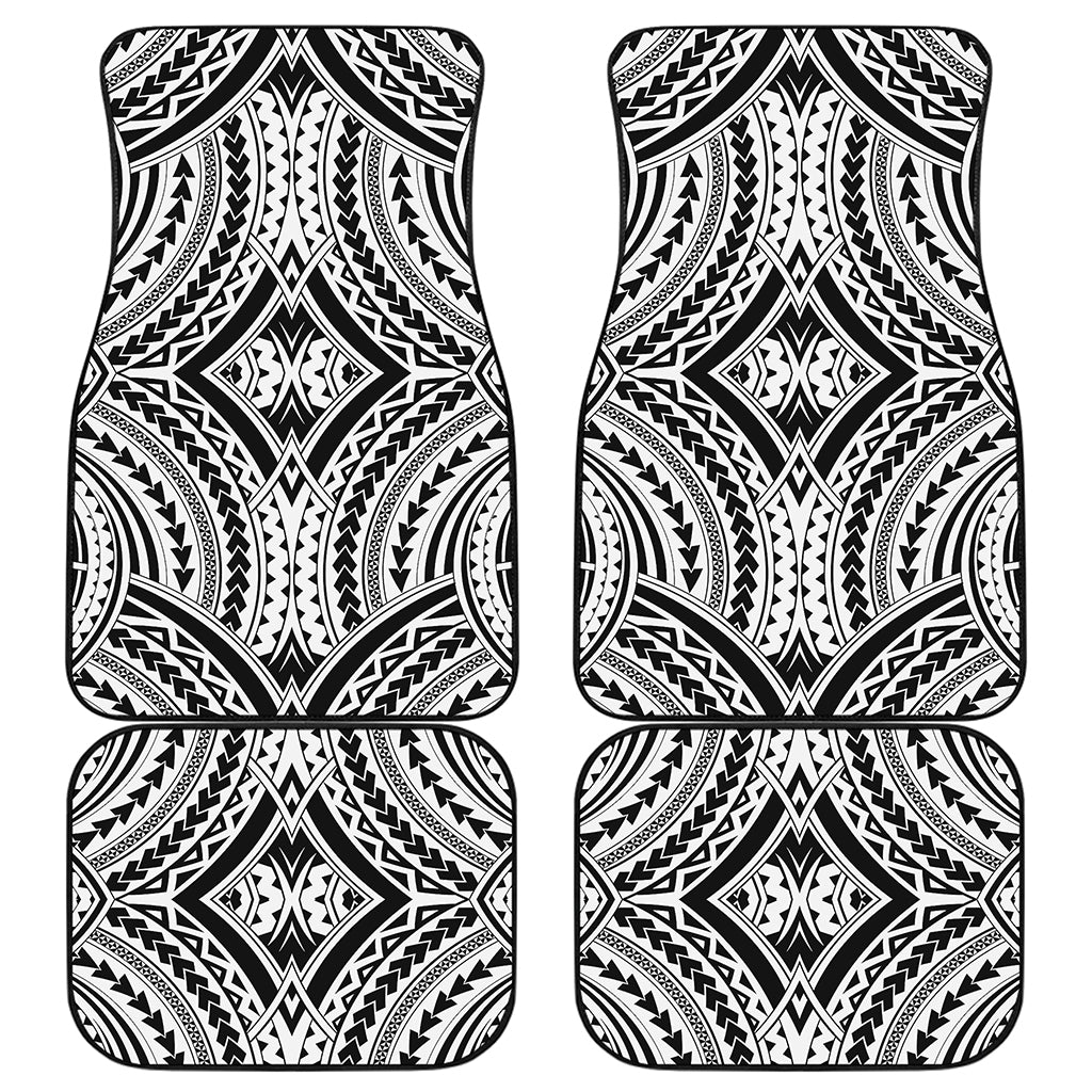 Maori Tribal Polynesian Tattoo Print Front and Back Car Floor Mats