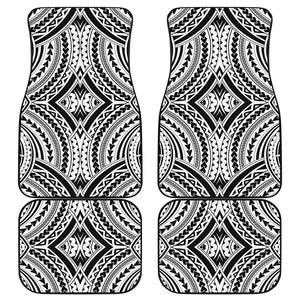 Maori Tribal Polynesian Tattoo Print Front and Back Car Floor Mats