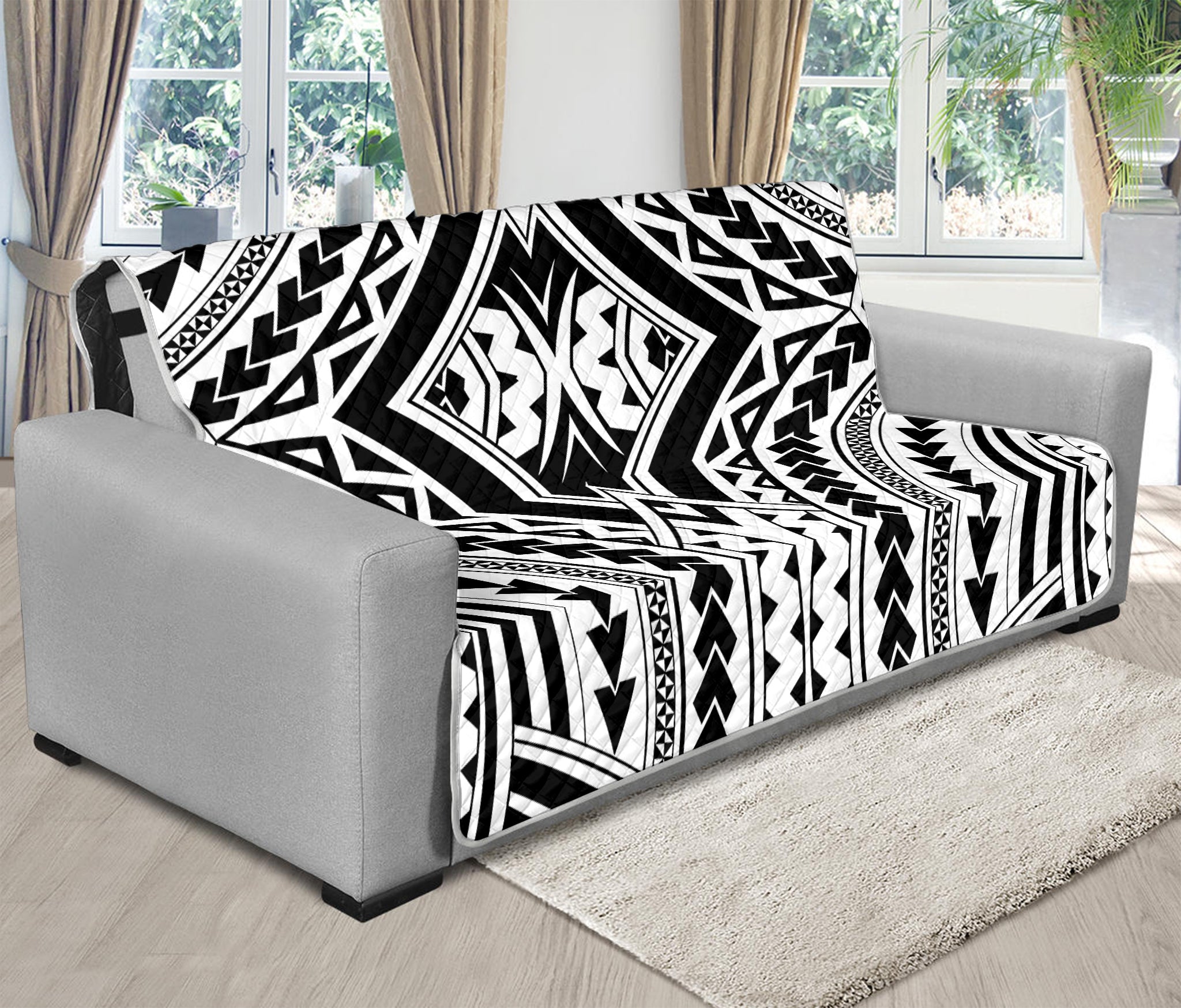 Maori Tribal Polynesian Tattoo Print Futon Protector