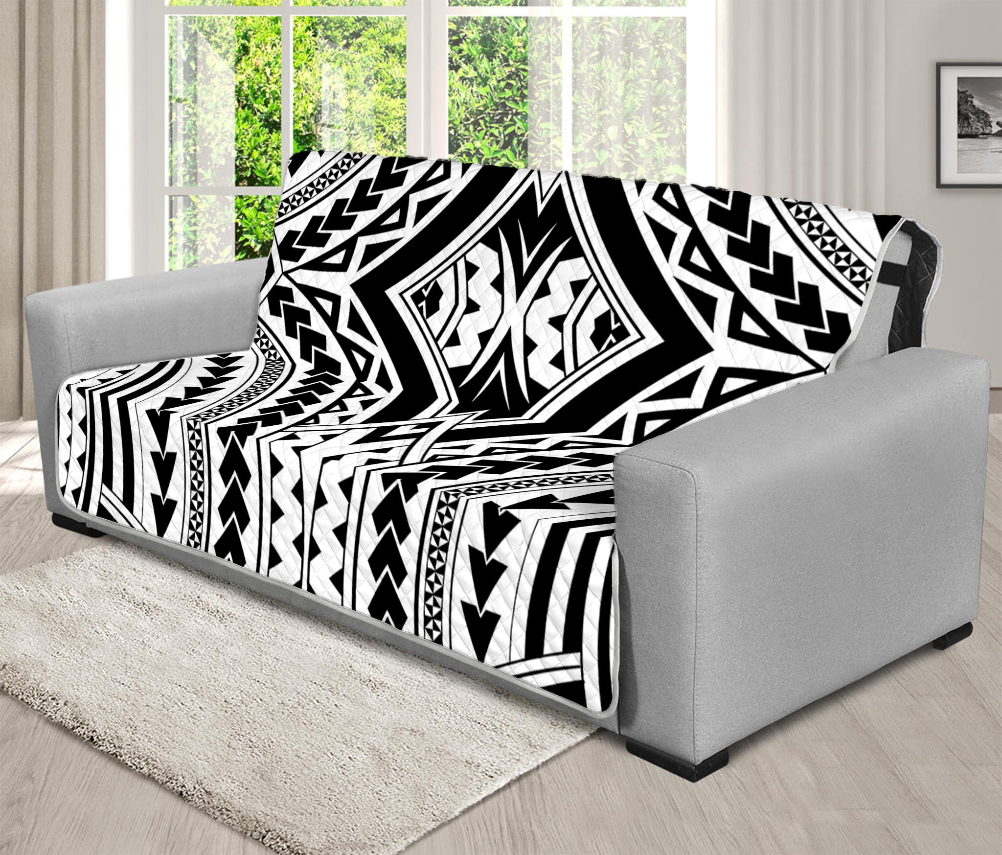 Maori Tribal Polynesian Tattoo Print Futon Protector