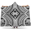 Maori Tribal Polynesian Tattoo Print Hooded Blanket